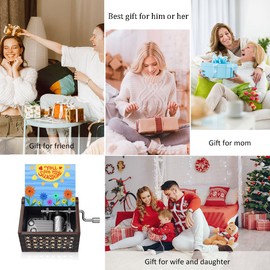 Hefonti You are My Sunshine Music Box, Gift for Wife Daughter Son Mom Girlfriend Christmas Birthday Anniversary Hand Crank Musical Box