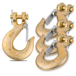 AYAYGD 4 Pack 5/16" Clevis Slip Hook with Safety Latch, Heavy Duty Grade 70 Chain Hook for Transport Chain, Tow Hooks,14000LBS Capacity Load - Gold