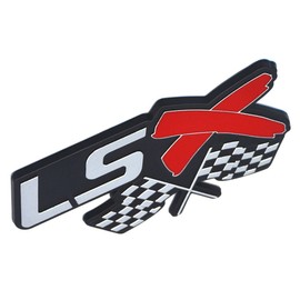 Aimoll LSX Flag Emblem,3D Badge for Decal, Fender Door Trunk Hood, GM V8 Chevy Camaro Corvette CTS-V Firebird Chevelle Impala Sierra Escalade (1pc Chrome red)