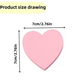 3 Pack Heart-Shaped Kraft Paper 100 Sheets/Book(Light Pink) Notes Self-Stick Blank Book Tabs Paper Markers Sticky Notes Pad