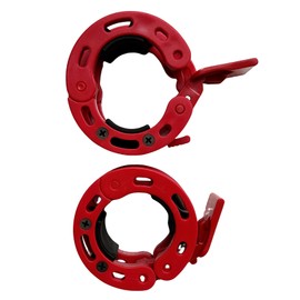 Clamps for 2 Inch Olympic Barbell, Locking Weight Clips, Locking Weight Clips, Lockdown Weight Clamps for Weightlifting Fitness Training (Red)