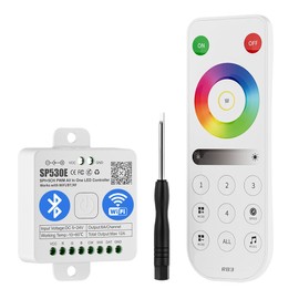 BTF-LIGHTING 4 Zones 2.4GHz RF Remote RB3 & SP530E WiFi Bluetooth Controllers Kit Support FCOB COB SMD PWM or SPI RGB RGBW LED Strip WS2811 WS2812B WS2814 WS2815 SK6812 IC etc DC5V DC12V DC24V