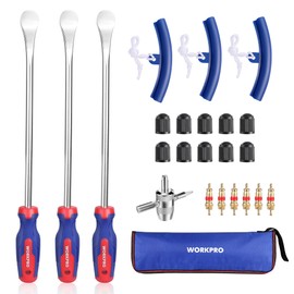 WORKPRO 14.5” Steel Tire Spoons Tool Set, 23-Piece Tire Iron Set with Storage Bag, Tire Removal Tools, Tire Changing Tools, Tire Repair Tools, Tire Levers for Motorcycle, Bicycle, Car and Lawn Mower