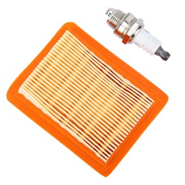 TOPINCN Air Filter Spark Plug Service Kit Air Filter + Spark Plug Suitable for FS120 FS200 and FS250 Brush Cutter BT120 BT121 FR350 FR450 FR480 FS120 FS200 FS250