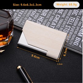 Senbaler 2 Stück Slim Visitenkartenetui Edelstahl,PU-Hülle,Kartenhalter für Damen Herren,Fasst 25 Karten (Weiß + Schwarz)