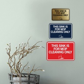 Signs ByLITA Classic Framed This Sink Is For Mop Cleaning Only Sign (Brushed Silver) - Small