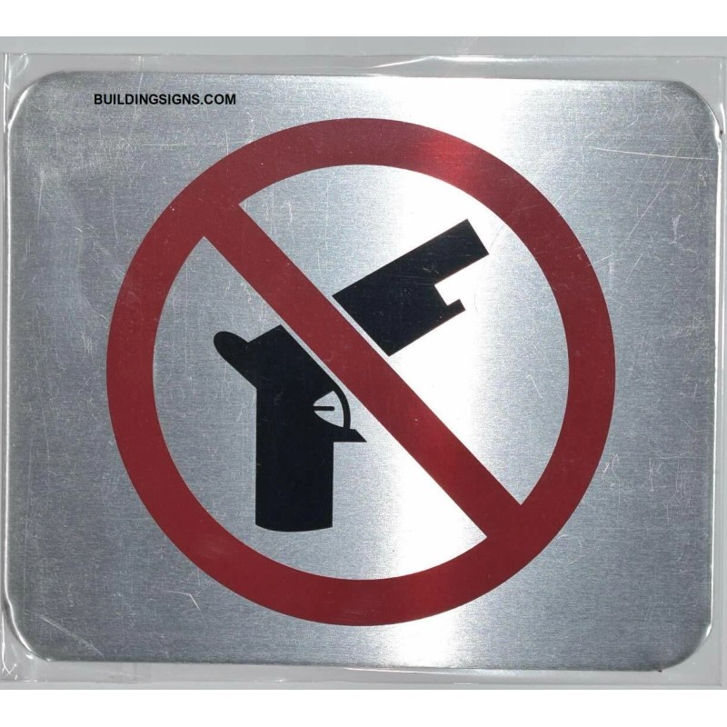 Buildingsigns.com NO Guns Symbol Sign - The Gallery LINE (Brush