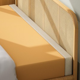 DEEPSHARK Bed Gap Filler,Mattress Extender,Headboard Pillow Between Headboard and Mattress or Wall,High-Density Foam with Removable Cover（Beige-King-78 * 2 * 6in）