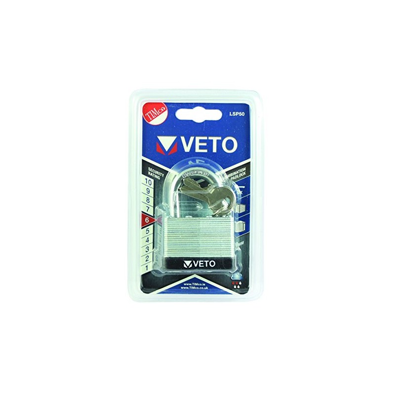 TIMco LSP50 Laminated Steel Padlock 50mm - Steel 1 pc