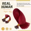 Smavida Nano Ring Bead Human Hair Extensions,Burgundy Nano Ring Cold