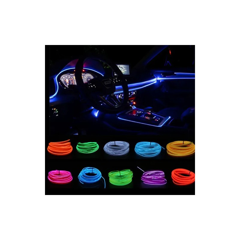 Tira Led Automotriz Color Azul 5 Metros Ambientacion