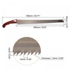 uxcell 24 Inch Pruning Saws, Straight Blade Hand Saw Wood Handle for Camping Garden Wood Tree Branches Trimming