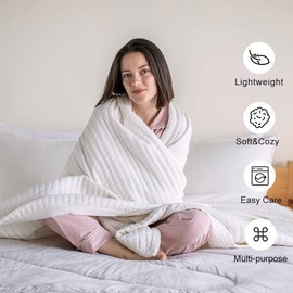 DAWNDIOR Twin Quilt Bedding Sets & Collections Modern Farmhouse Boho Luxury Neutral Stitch Bedspread Coverlet Soft Lightweight Cream Reversible Comforter for Summer (1 Quilt,2 Pillow Shams)