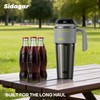 32 oz Insulated Tumbler with Push-button Lid and Handle, Grey