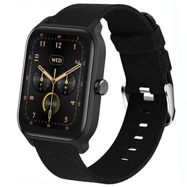 Compatible for TOOBUR Smart Watch Band, Sahouden Breathable Nylon Woven Fabric Replacement Strap Compatible with TOOBUR IDW13/AITAFY IDW13/VRPEFIT IDW13/Konitee IDW13 1.8 inch Smart Watch (Black)