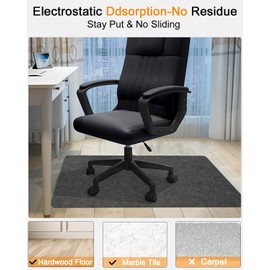 Office Chair Underlay, 90 x 120 cm, Black, Floor Protection Mat, Office Chair, Floor Protection Mat for Hard Floors, Scratch-Resistant Floor Mat, Chair Underlay, Desk Chair Underlay for Laminate