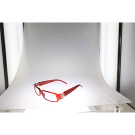 Aloha Eyewear Cabaret Trendy Reading Glasses with Fleur De Lis Emblem and Animal Print Temples by Ritzy Readers (Red & Cheetah +1.00)