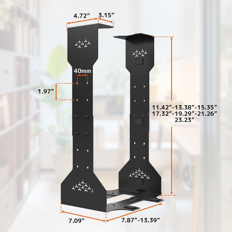 PUTORSEN Under Desk PC Mount, 7.9-13.4’’ Width Adjustable Computer Tower