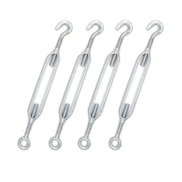 Turnbuckles 1/4", 4Pcs Galvanized Eye Hook Turnbuckles Heavy Duty -