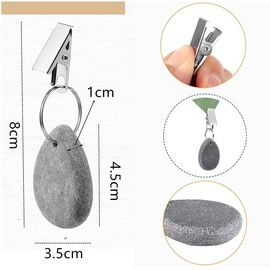 8Pcs Tablecloth Weights Hangers,Outdoor Tablecloth Weights, Tear Drop Marble tablecover Weights, Tablecloth Pendant, Stone Table Scale, Family Dining Table Decoration, Metal clotheslinger (Drop-Grey)