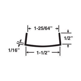 Outwater Plastics Black 1-1/2 Inch Styrene Plastic U Channel C Channel 72 Inch Lengths (Pack of 18 Pieces, 108 feet Total)