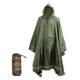 Plus Size Rain Poncho with Hood and Reflective Stripes, Big and Tall Rain Poncho, Ideal as Rain Ponchos for Adults