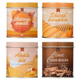 Fall Candle Set, Fall Scented Candles for Home, 4 Pack 36 oz Autumn Candle Soy Wax Candles for Home Scent, Fall Gifts for Women Men, Fall Fragrance of Pumpkin/Autumn Wreath/Apple Pie/Clove Cinnamon