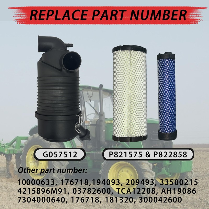Hacoutiory G057512 Air Cleaner with Filters P821575, P822858 replacement for