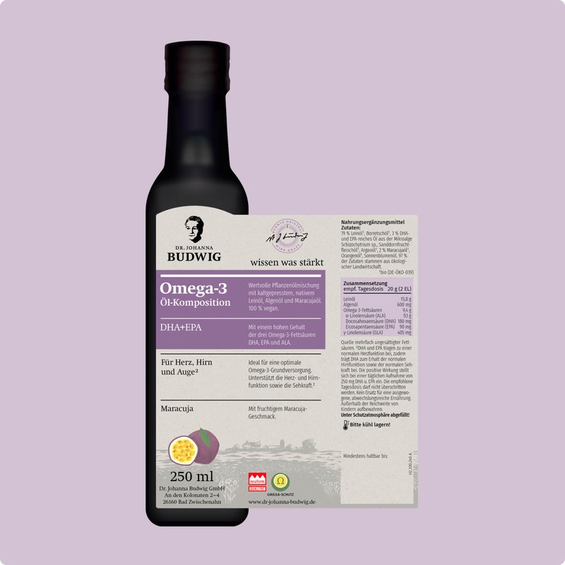 Dr. Budwig Omega-3 DHA + EPA Passion Fruit – Optimal