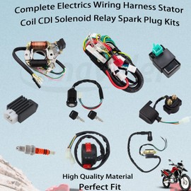 Amavoler Complete Electrics Stator Coil CDI Wiring Harness Kits Aftermarket Replacement Parts Fit for 50cc 70cc 110cc 125cc ATV Quad 4 Wheeler Dirt Pit Bikes.