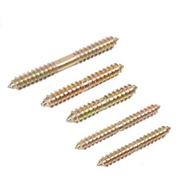 Pack of 10 M6 / M8 Both Ends Wood to Wood Screw Self Tapping Screws 5 Sizes Thread Screws for Furniture Fixing Dowels 50/60/80 mm