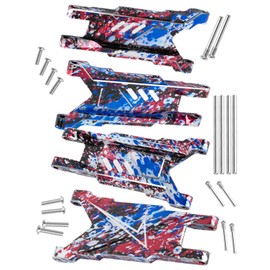 RCYouHott RC Aluminum Front Rear Suspension A-Arms Upgrades Part for 1/10 Slash/Rustler/Stampede/Hoss/X0-1 4x4 4WD VXL,Alloy Suspension Arms Hop Ups,Colorful (#3655)