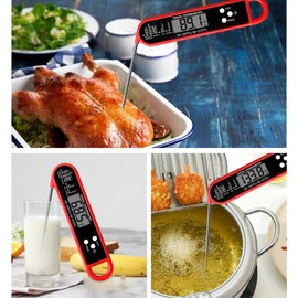 ARPURFILE Digital Instant Read Meat Thermometer for Cooking BBQ Grill Waterproof Kitchen Food LCD Thermometer with Oil Fry Candy Water Folding AR02