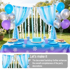 Blue Birthday Party Decorations, 6 Rolls Crepe Paper Streamers for Birthday, Wedding, Bridal, Baby Shower