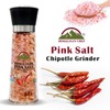 Himalayan Chef Pink Salt with Chipotle, Tall Glass Grinder, 10.58