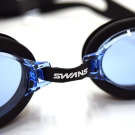 Swans SWRV-003N (BL) Swim Goggles, For Adults, Anti-Fog, UV Protection, Antibacterial, F, One Size Fits All
