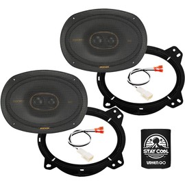 KICKER Speakers 6X9 inch for Toyota Land Cruiser 2008-2021 Upgrade Kit - Pair of KS Series with Adapters and Harness, Car Audio Front Door Speaker KSC69304, 51KSC69304
