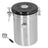 Coffee Beans Canister with Exhaust Valve Stainless Steel Storage Sealing