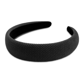 SXQLYH Padded Velvet Headband, Women's Headband, Thick Hair Band, Headbands, Soft Velvet Hair Band, Padded Hair Band, Comfortable Headbands for Women and Girls (Black)