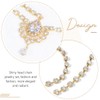 Reaky Rhinestone Head Chain Gold Tone Crystal Headpiece Headpiece for