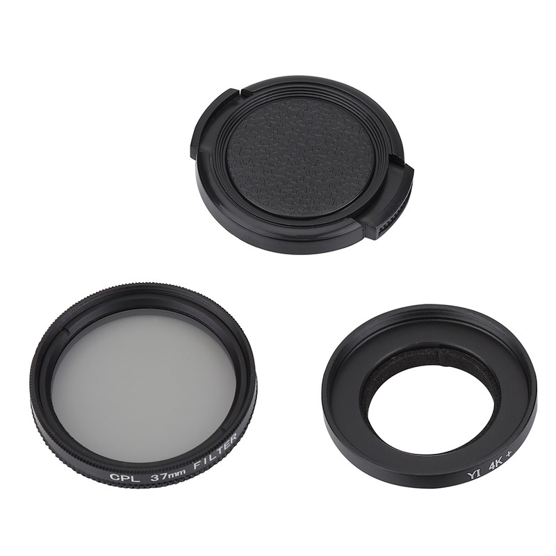 37mm Circular Polarizer Lens Filter with Adapter Ring Protective Cap