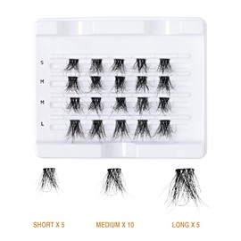 i•ENVY Extended Real Mink Lash Clusters Lashes DIY Salon Lash Extension Apply Underneath Natural Lashes for Perfect Lash Extension Effect, False Eyelashes Reusable