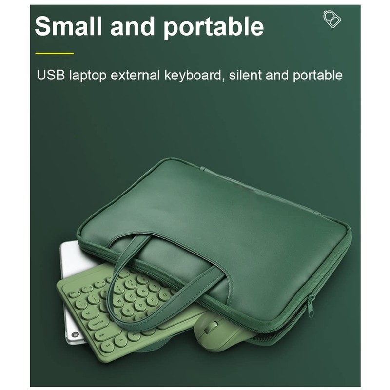 Keyboard and Mouse Combo,2.4G Wireless 79 Cute Round Keys Small