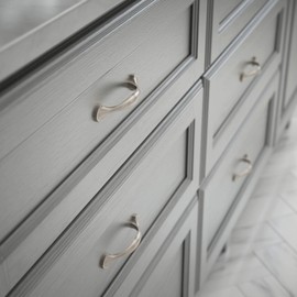 Franklin Brass Half Round Cabinet Pull, Nickel, 3 in (76 mm) Drawer Handle, 10 Pack, P39955Z-SN-B