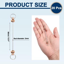 PATIKIL 20pcs Beadable Keychain Bar, Beadable Keychains Blanks Beaded Keychain Bar Bulk Key Chain Rod Making Charm for Beads Jewelry Making DIY Focal Bead Crafts Backpack, Rose Gold