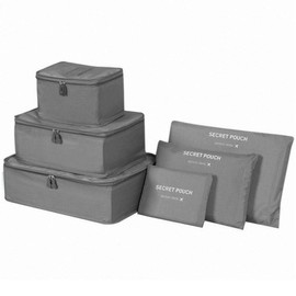 Cylogia 6Pcs Packing Cubes for Suitcases, Travel Luggage Organiser Packing Bags Set, Lightweight Waterproof Packing Organizers Storage Bags for Clothes and Shoes with zipper Compression Pouches, Grey