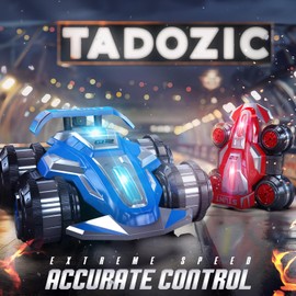TADOZIC 4WD Remote Control Cars RC Stunt Car Toy with Lights&Music Upright Driving 360-degree Flips Rotating Cars Toys