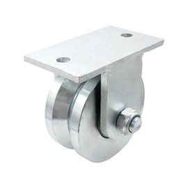 HIGSTAR 4” V Groove Slide Gate Wheel with Welded Bracket,Heavy Duty Rigid Roller for Inverted V-Track,Solid Double Bearing 3000 Lbs Capacity