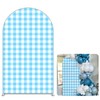 FiVan Gingham Checkered Pattern Arch Backdrop Cover Curved Top Arch