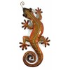 New Contemporary Metal Wall Art Sculpture – Golden/Orange Tropical Gecko